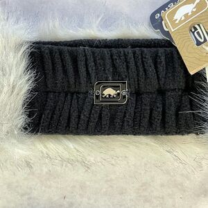 Turtle Fur Fabulous Fay Headband Silver Faux Fur Black Fleece Lined NEW!